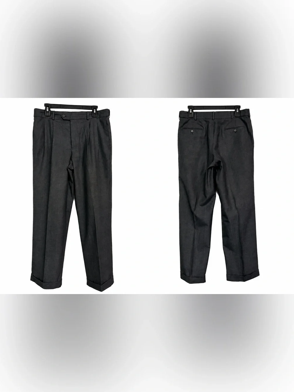 Stafford Essentials Men’s Gray Classic Fit Pleated Dress Pants 36x30 Cuffed